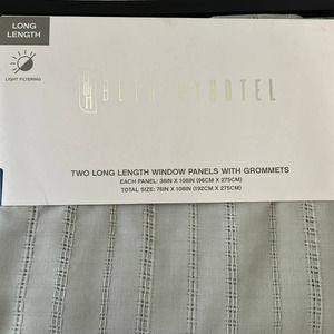 BETHANY HOTEL GROMET CURTAINS SET 108" LONG LIGHT FILTERING